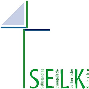 Das Signet der SELK - ein blau-grünes Kreuz das an ein Segel erinnert