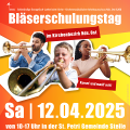 Plakat für die Bläserschulung am 12. April in Stelle